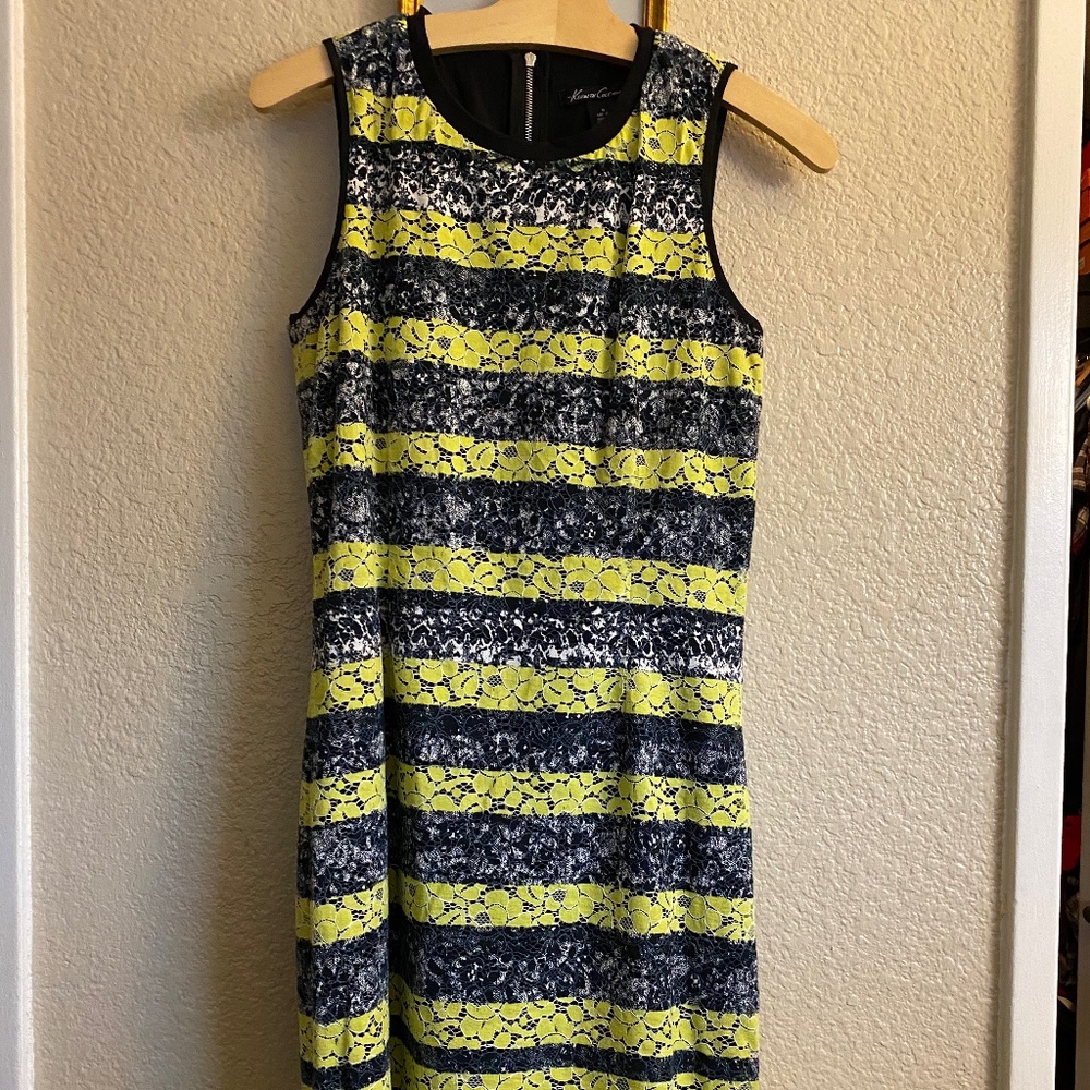 Kenneth Cole Citron/black lace dress